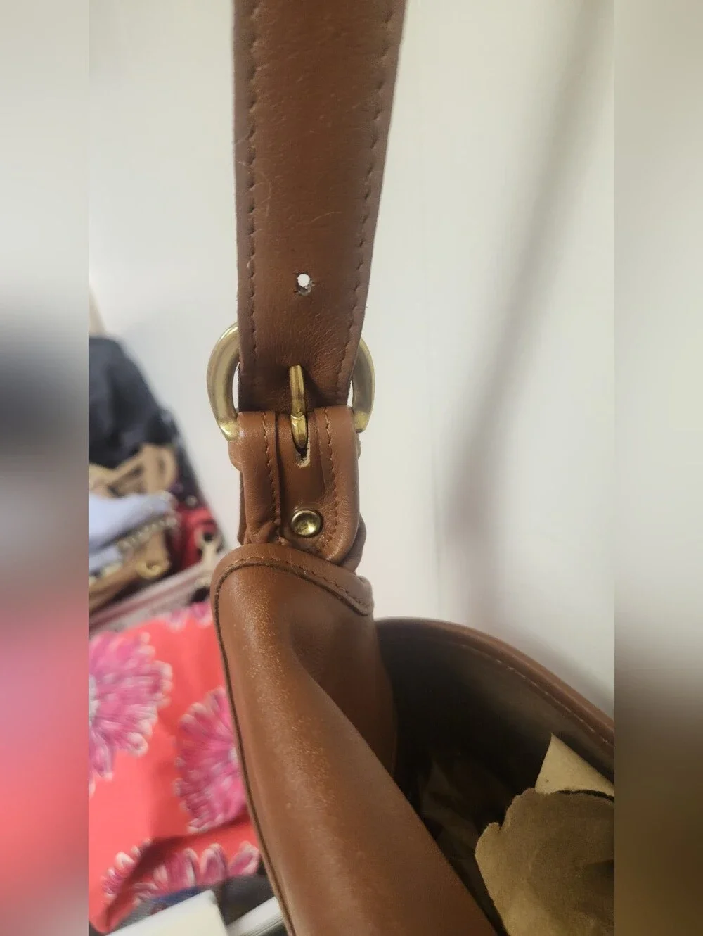 Vintage 1994 Coach Classic Brown Leather Saddle Bag AMAZING 32 YO PURSE